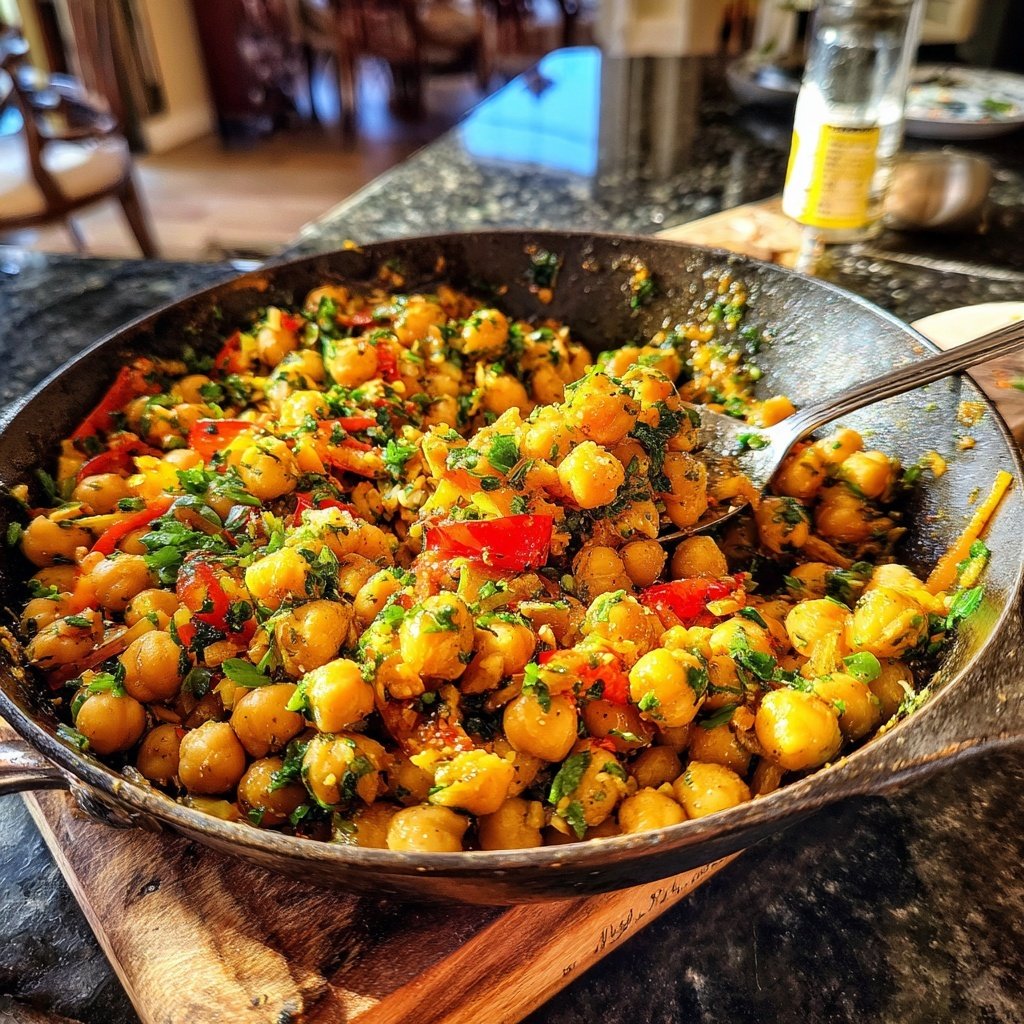 Vegetarische Kichererbsen Pfanne