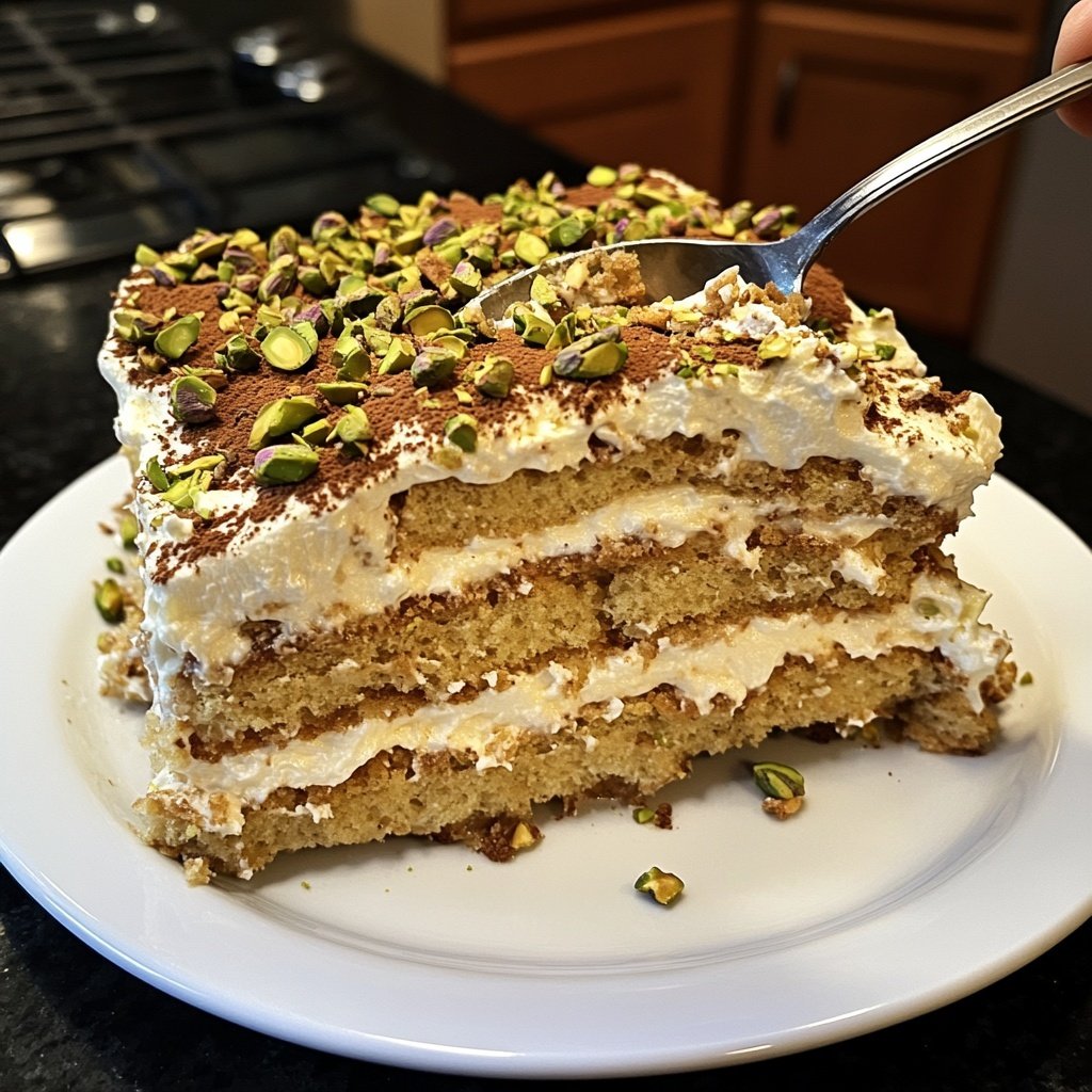 Pistazien-Tiramisu ohne Alkohol