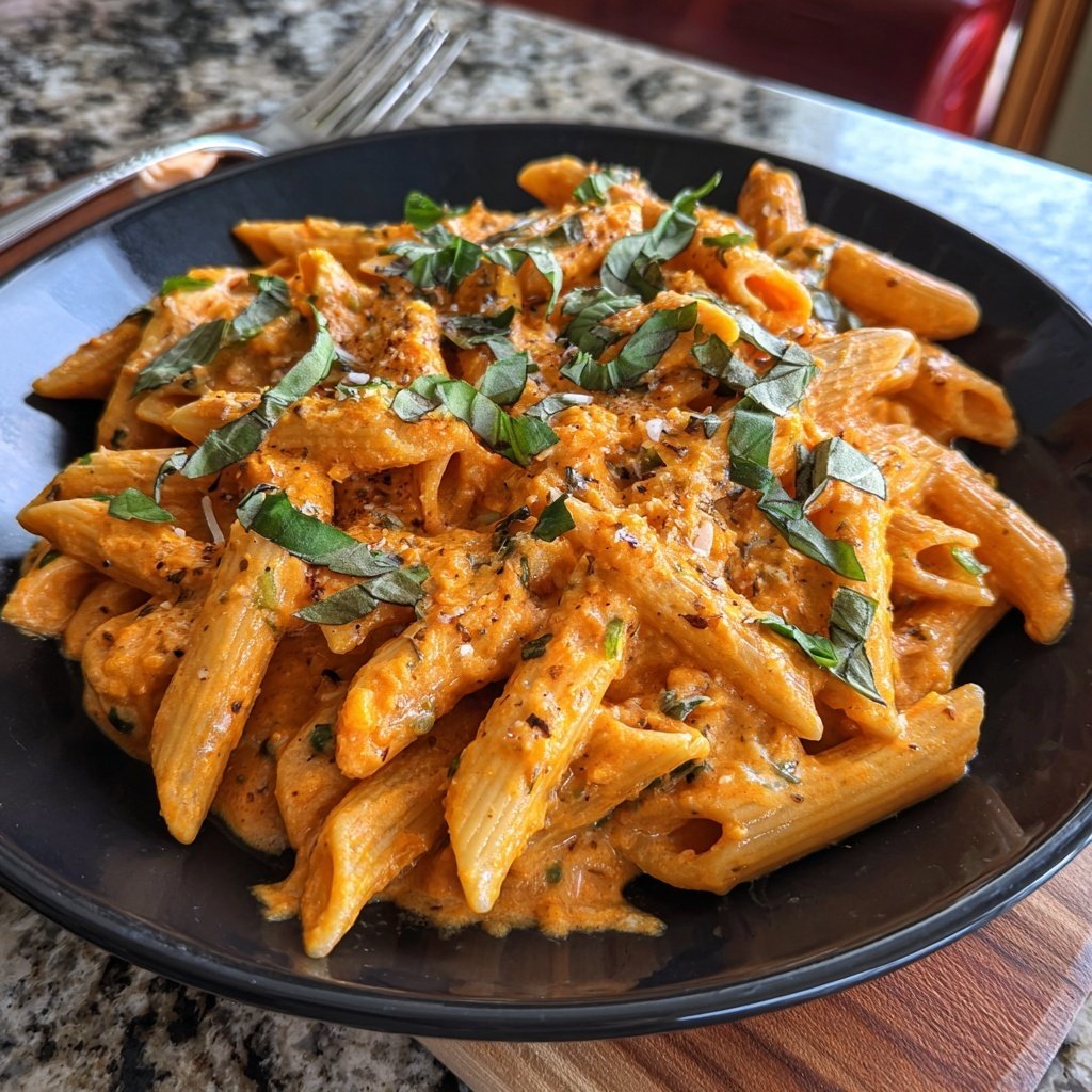 Cremige Tomaten-Basilikum-Penne
