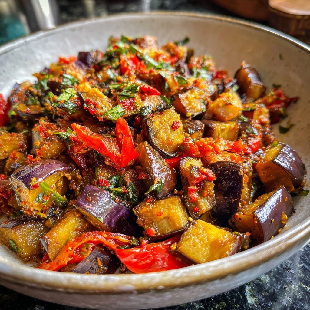 Auberginenpfanne pikant