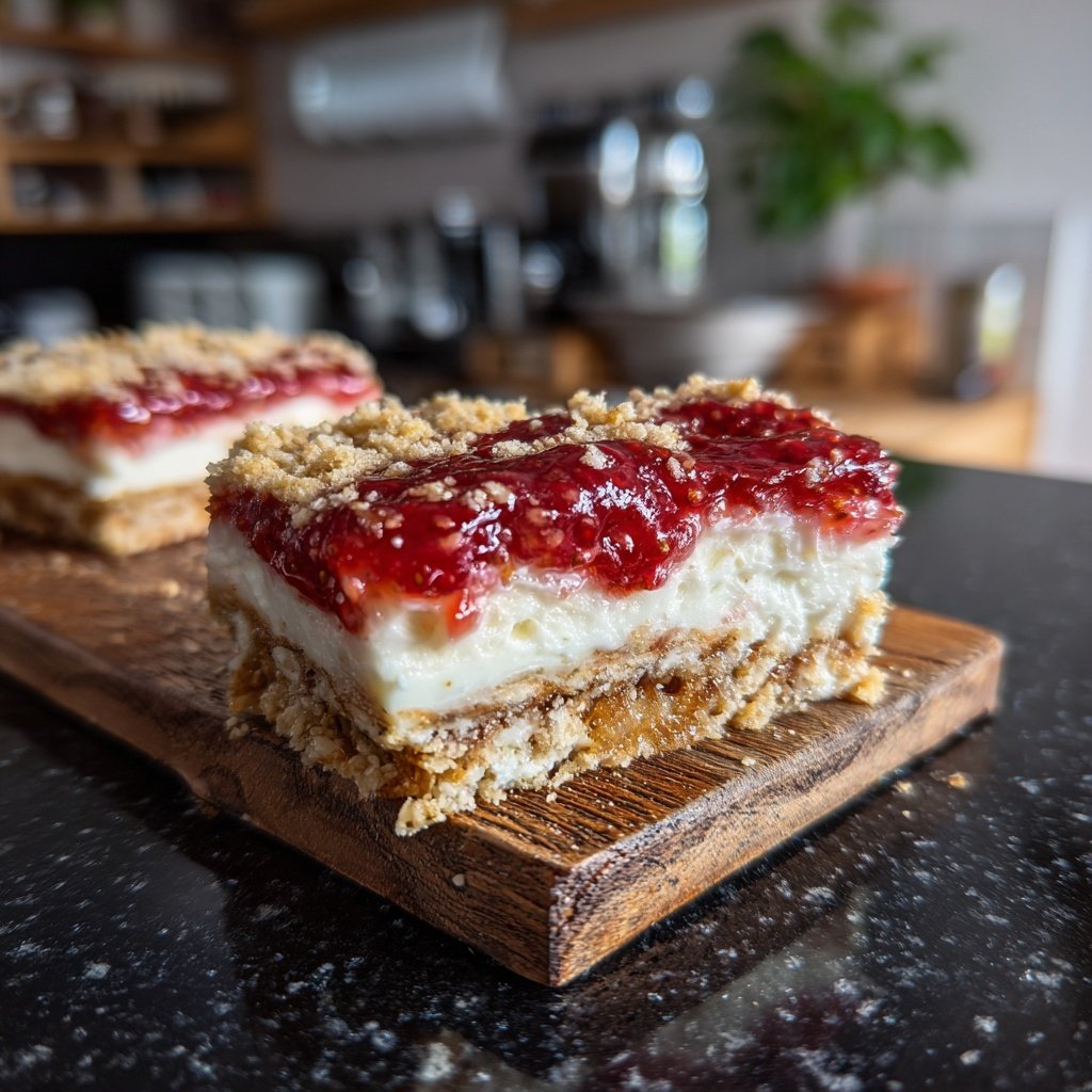 Erdbeer Joghurt Schnitten Mit Mandelboden