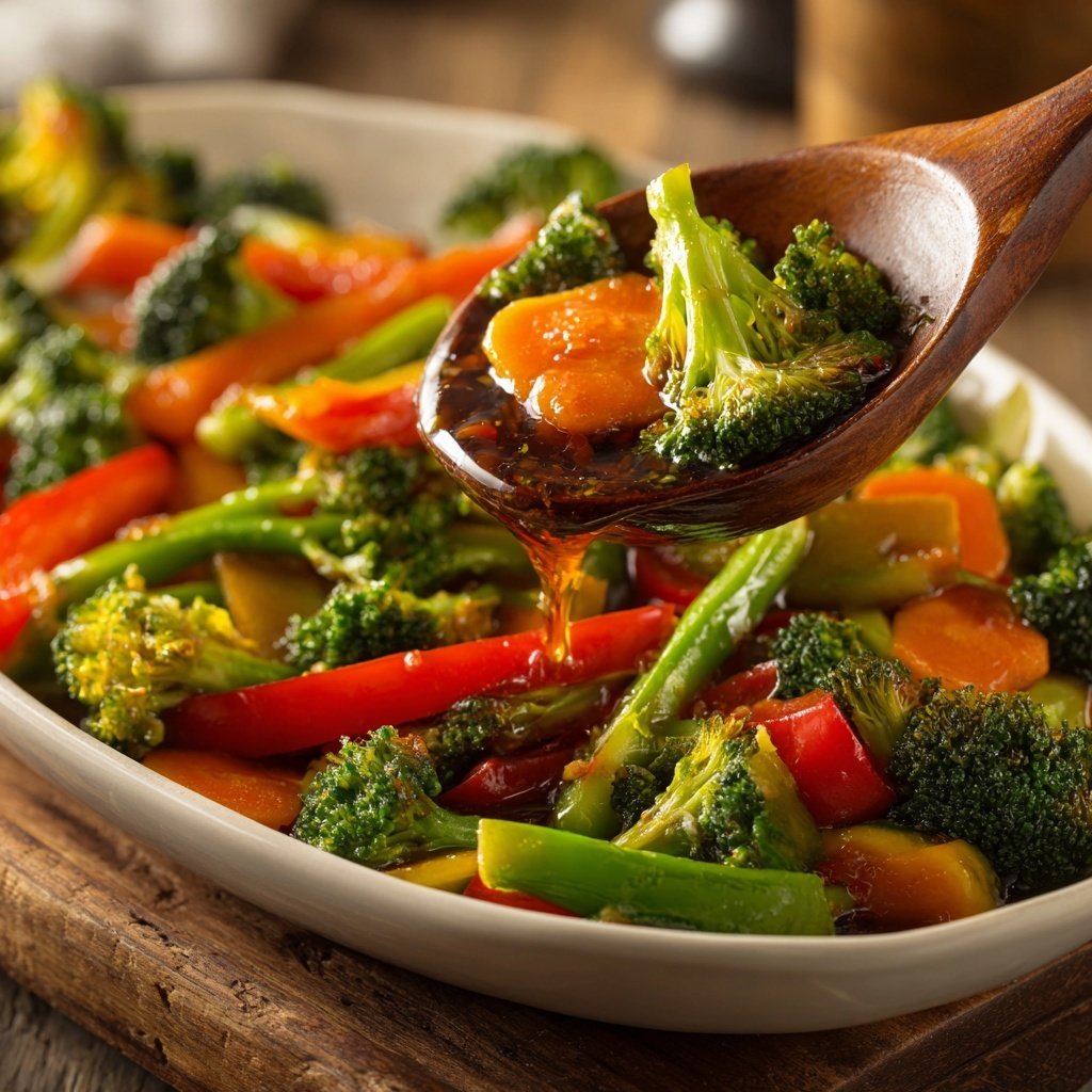 Asiatische Gemüsepfanne mit Sojasauce